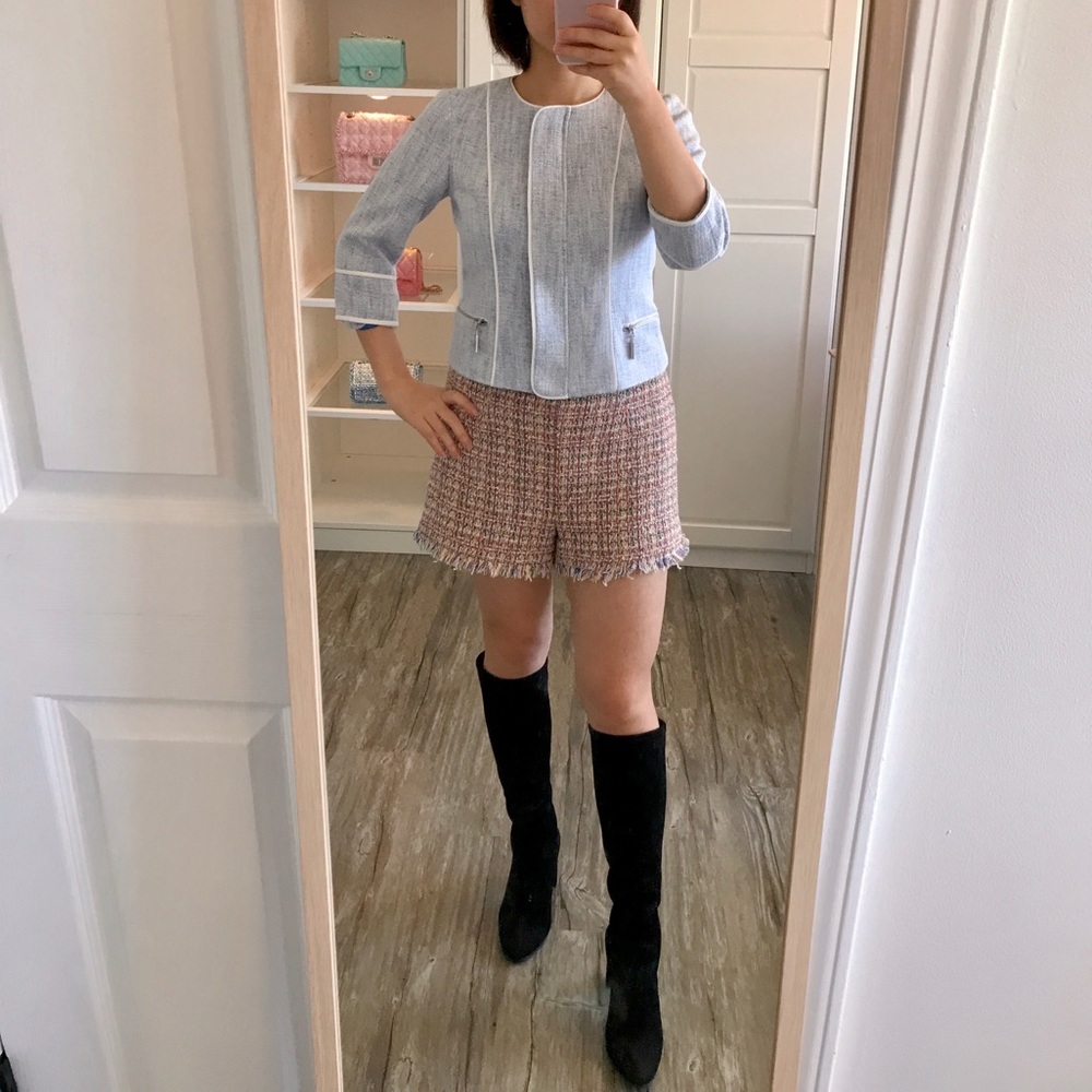 ZARA pink tweed shorts